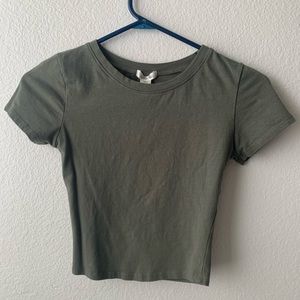 Olive Green crop top SZ S